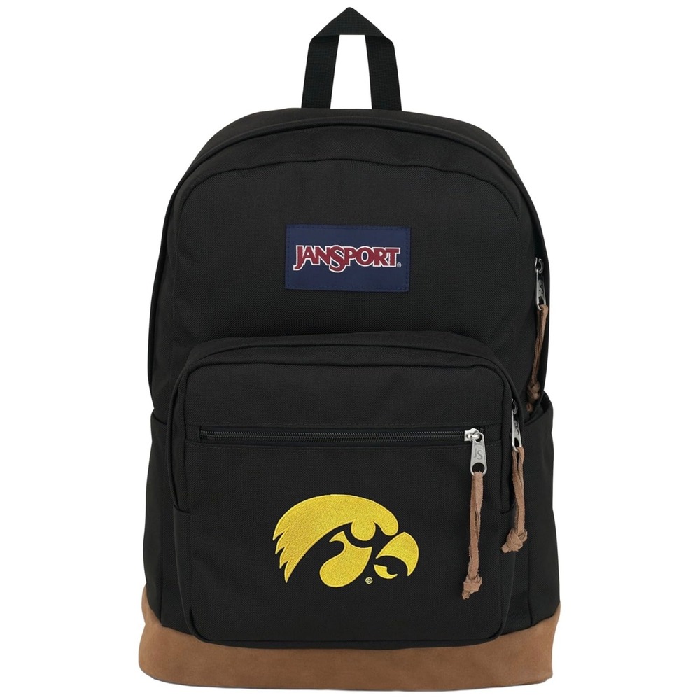 JanSport NCAA Iowa Hawkeyes Right Pack Backpack 15 Inch Laptop Sleeve Black
